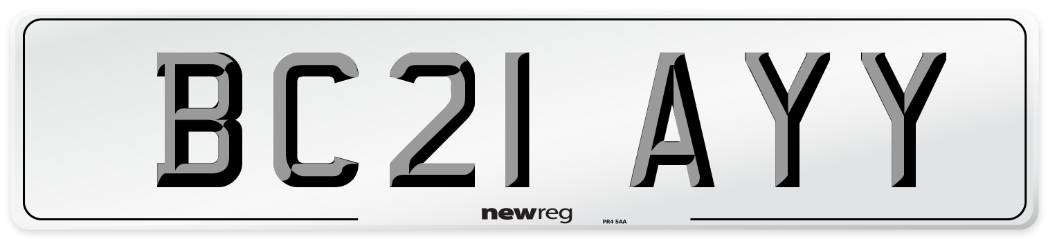 BC21 AYY Number Plate from New Reg